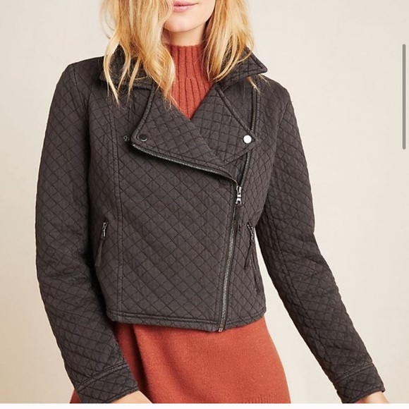 NWT Anthropologie Marrakech Quilted Moto Jacket - Picture 2 of 3
